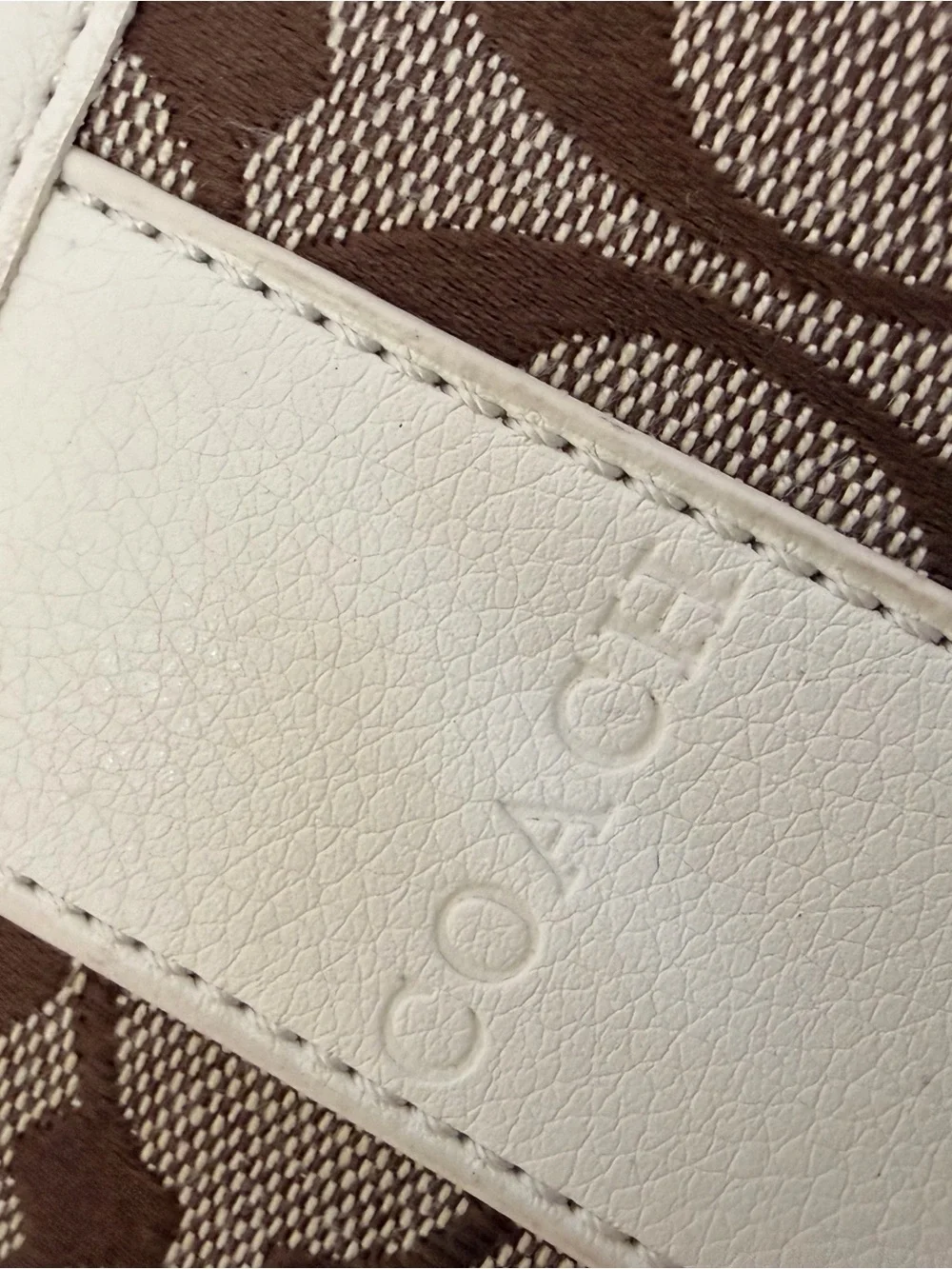 COACH Brown Signature Canvas Crossbody with Cream Trim
